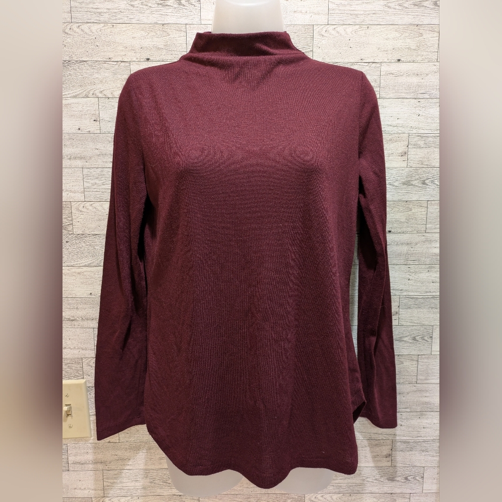 Ann Taylor Deep Red Knit Top Size Small